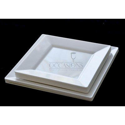 9.5" White Square Dinner Plate