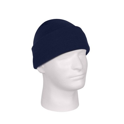 Navy Blue Deluxe Fine Knit Acrylic Watch Cap