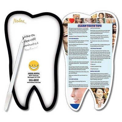 Health Mini Memo Board Shape - 4.9375x8.5 Laminated - TOOTH - 14 pt.