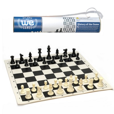 Roll-up Travel Chess Set in Carry Tube w/ Shoulder Strap