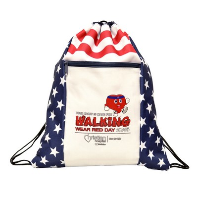 Lincoln Patriotic Drawstring Bag