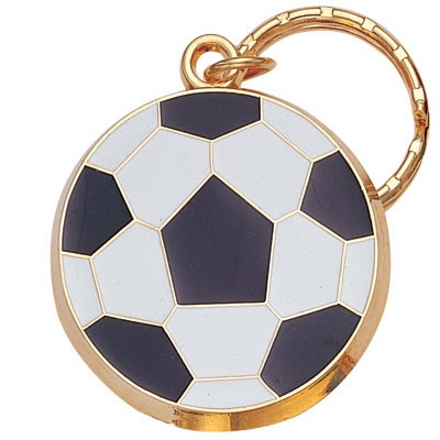 1¾" Soccer Enameled Keyring