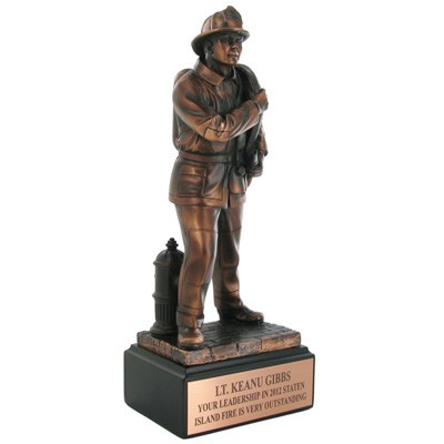 12" Bronze Electroplated Firefighter Trophy