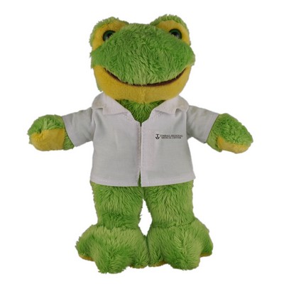 Soft Plush Stuffed Frog in doctor's jacket.