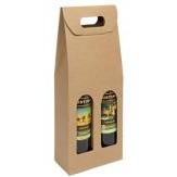 Italian Smooth Kraft Olive Oil & Vinegar 2 Bottle Carrier (5 1/8"x2 1/2"x13 1/4")