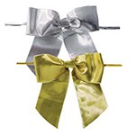 7/8" Pre-Tied Metallic Bow w/Wire Twist