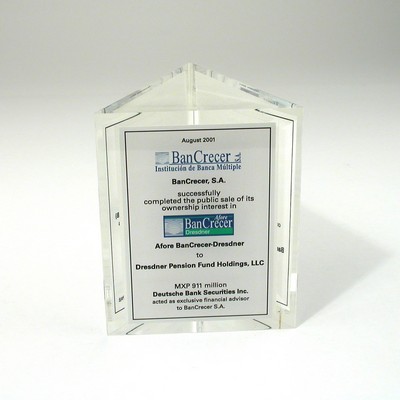 Prism Lucite® Embedment Award (3 3/8" x 3" x 4 1/8")