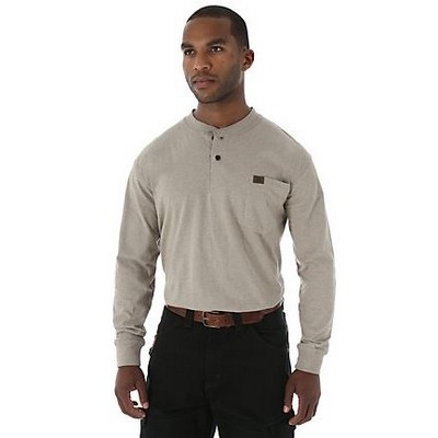 Wrangler® RIGGS Workwear® Men's Oatmeal Heather Beige Long Sleeve Henley T-Shirt