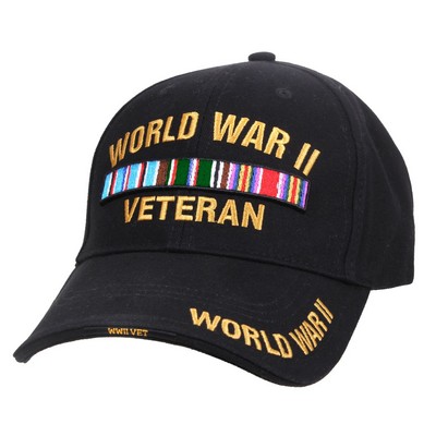 Black WWII Veteran Deluxe Low Profile Hat