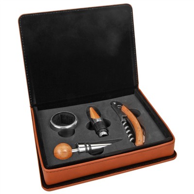 Four Piece Wine Tool Gift Set - Rawhide