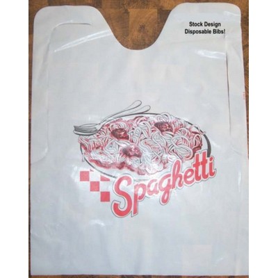 Plastic Spaghetti Bibs w/Ties (Pack of 25)