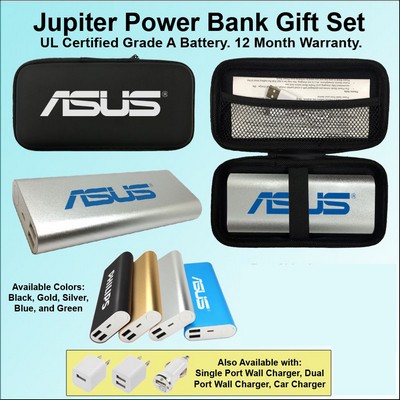 Jupiter Power Bank in Zipper Wallet 14,000 mAh - Silver