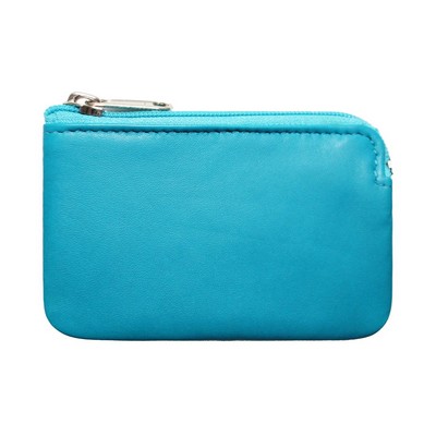 Ashlin® Designer Adelle Teal Blue Zippered Change Card Case