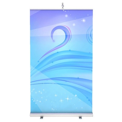 BannerStand 2 - Silver Banner Stand w/Double Sided Graphics & Hardware (47.2"x80")