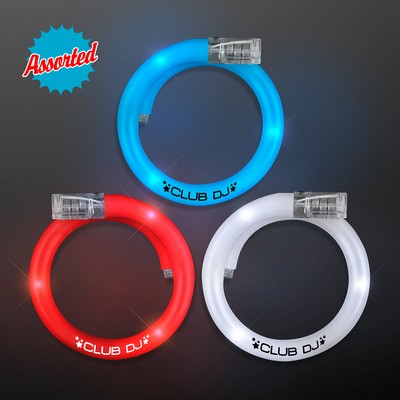 Flashing Tube Bracelets for 4th of July, Assorted Red, White & Blue - Domestic Print