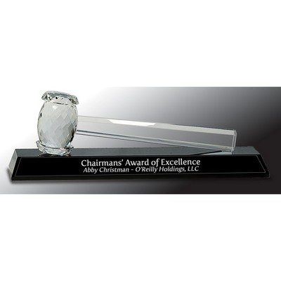 Crystal Gavel on Black Base (13 7/8" x 4 1/4")