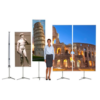 96"x96"H Adj Portable Pole System, Kit w/Graphic