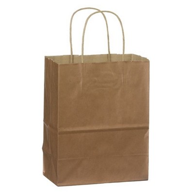 Metallic Tinted Natural Kraft Paper Cub Shopping Bag (8"x4½"x10¼")