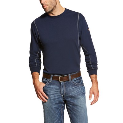 Ariat® FR AC Crew Men's Long Sleeve Navy T-Shirt