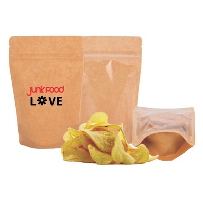 Clear/Kraft Paper Stand Up Pouch w/Zipper Seal, 1C1S (9.25"x13.58"x4.72")