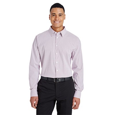 Devon and Jones CrownLux Performance® Men's Micro Windowpane Woven Shirt