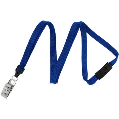 3/8" Breakaway Blank Lanyard w/Bulldog Clip (Royal Blue)