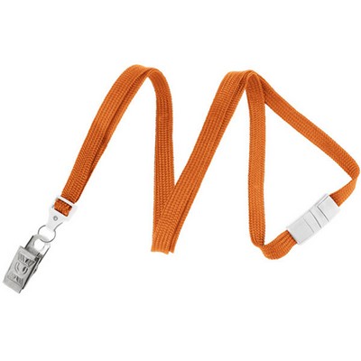 3/8" Breakaway Blank Lanyard w/Bulldog Clip (Orange)