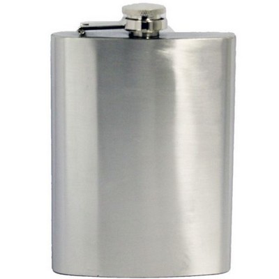 8 Oz. Stainless Steel Hip Flask w/ Hinged Cap