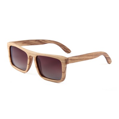 Zebra Wood Sunglasses - Gradient Brown Polarized Lenses - Zebra Wood Frames