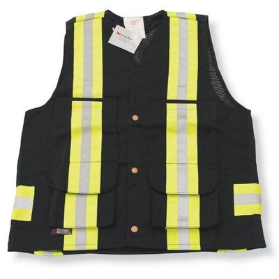 Polyester-Cotton Black Vest w/Mesh Back