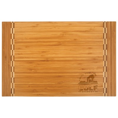 18¼" x 12" Bamboo Cutting Board w/ Butcher Block Inlay