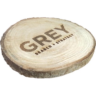 4" - Aspen Hardwood Coasters - Bark Edge