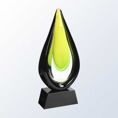 Goldfinch Art Glass Award 12"H