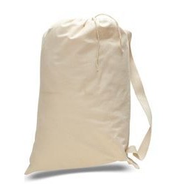 Heavy Canvas Drawstring Opening Bag w/Reinforced Self Fabric Web Shoulder Strap Handles