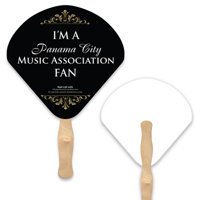 Shell Lightweight Full Color Single Sided Paper Hand Fan