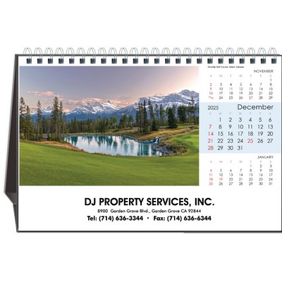 On the Green 2025 Desktop Calendar w/Full Color Hardboard Easel