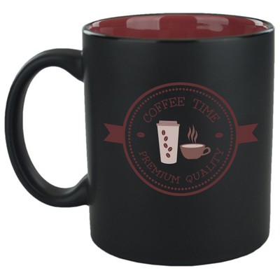 11 Oz. Hilo C-Handle Mug (Matte Black/Coral)