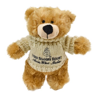 8.5" Standing Bailee Bear w/Hand Knit Embroidered Sweater