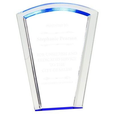 8" Blue Fan Halo Acrylic Award