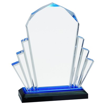 6" x 9" Blue Faceted Impress Acrylic Award