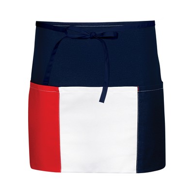 Fame® F9L FLG Long Three Pocket Flag Waist Apron Red/White/Blue