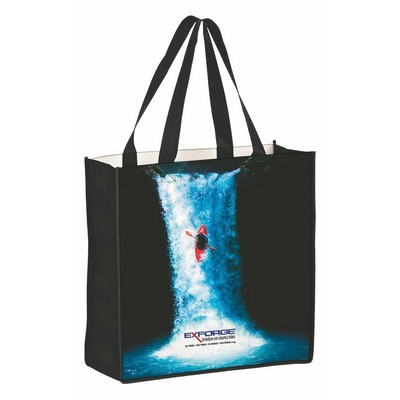 Recycled PET Laminated Non Woven Tote Bag w/Full Color Printing (13"x13")