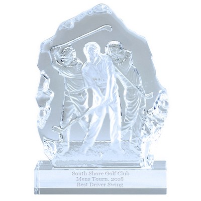 7½" Sculpted Male Golfer Glass Award