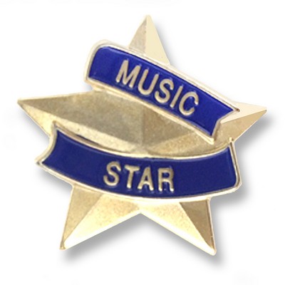 7/8" Music Star Lapel Pin