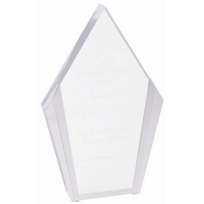 Diamond Acrylic Award with Silver Edges (4 3/4" x 7 1/2")