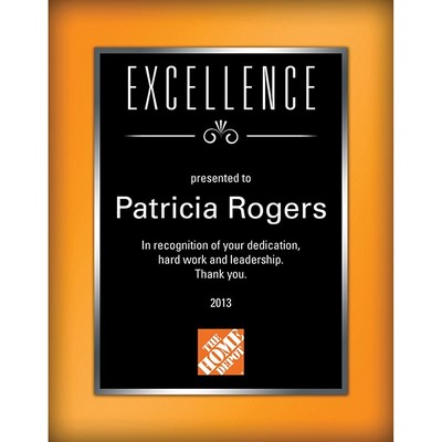 8" x 10" Splash of Color Plaque - Black & Orange