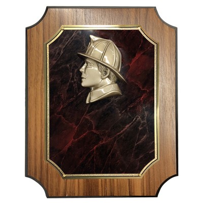 Fireman Notched Walnut Veneer Board Plaque (8" x 10")