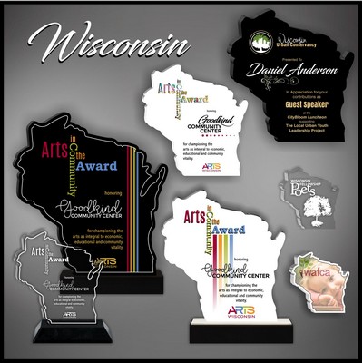 8" Wisconsin Black Budget Acrylic Award