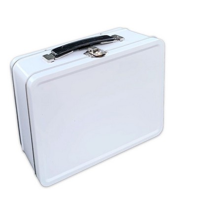 White Medium Retro Lunch Box - Blank