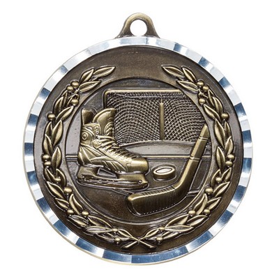 Hockey Antique Finish Brass Medal